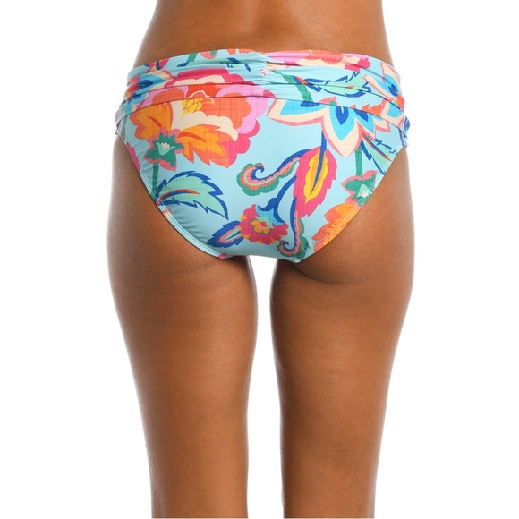 🌸1NEW LA BLANCA BREZZY BEAUTY SIDE BAND SHIRRED HIPSTER BOTTOM Women’s Sz 8 NWT. - Picture 2 of 8